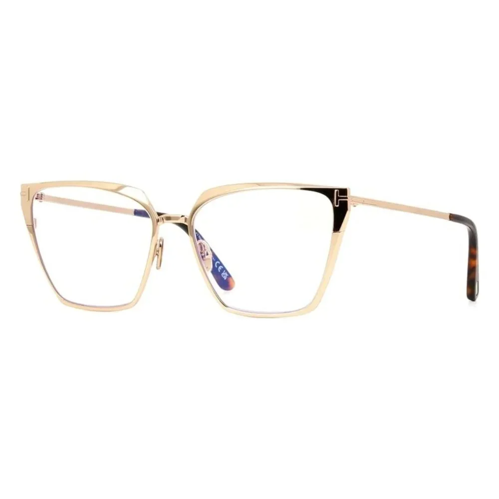 NEW TOM FORD EYEGLASSES GOLD/HAVANA WOMEN BUTTERFLY EYEWEAR